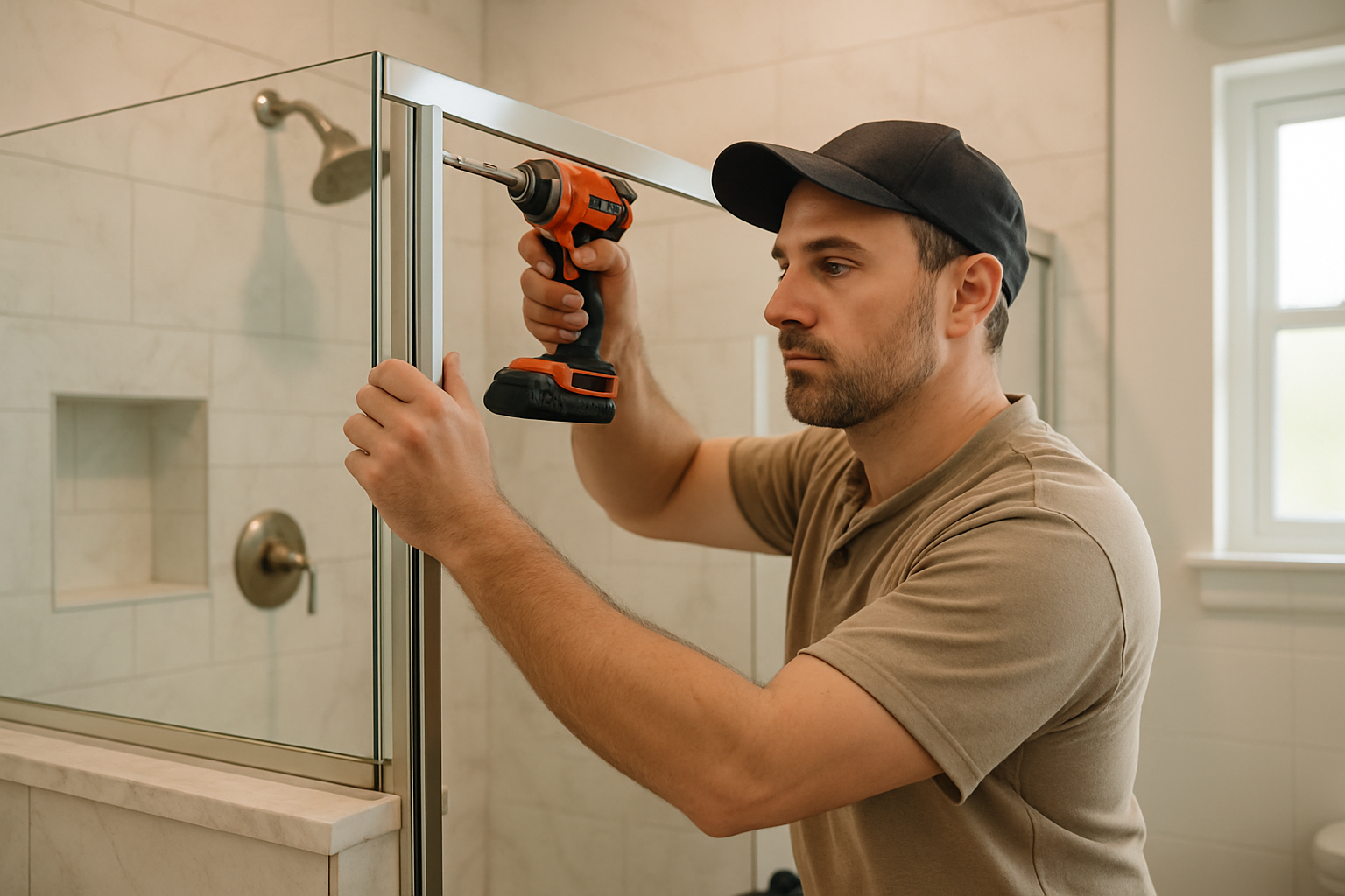 Bathroom Shower Door Installation in Bridgemont