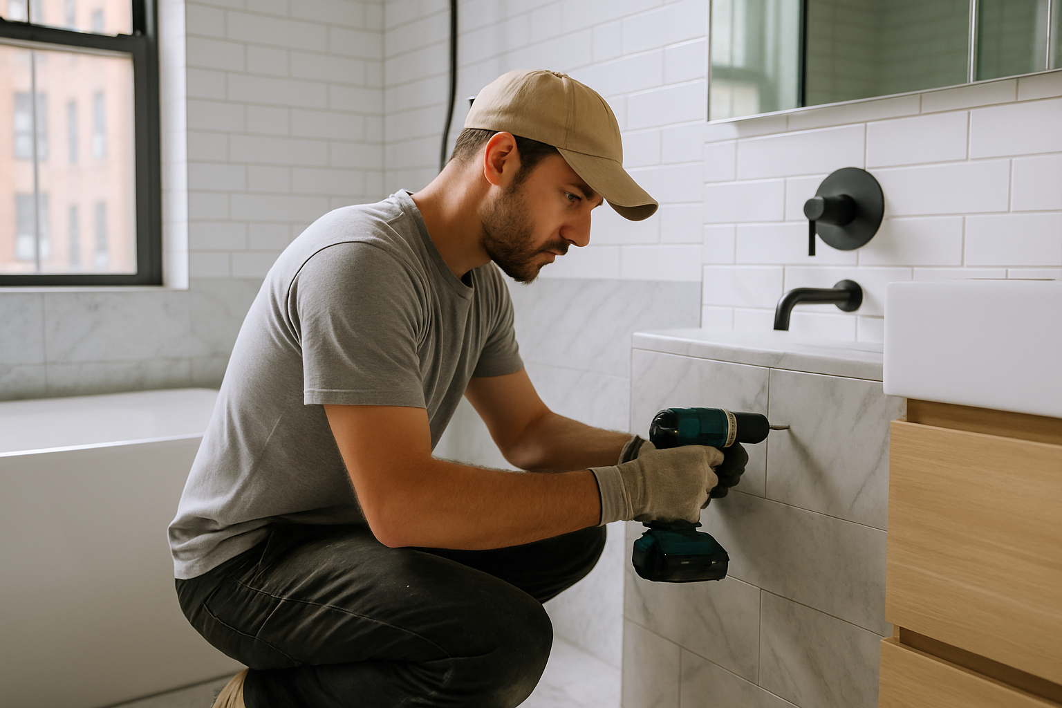 ESG Builders LLC professional Modern Bathroom Design service in Brooklyn, New York